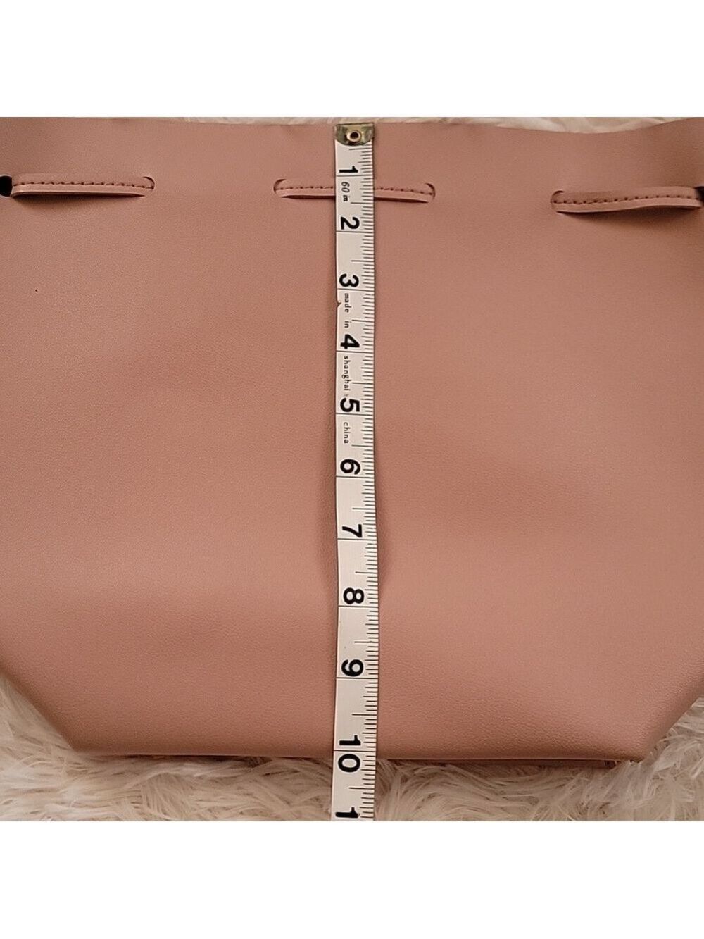 Dusty Rose Vegan Leather Kayla + Ava Bow Tie Bucket Crossbody Bag NWT - Picture 5 of 11